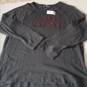 LOFT Beaded “You’re Welcome” Sweatshirt NWT